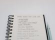 Notebook with handwritten text