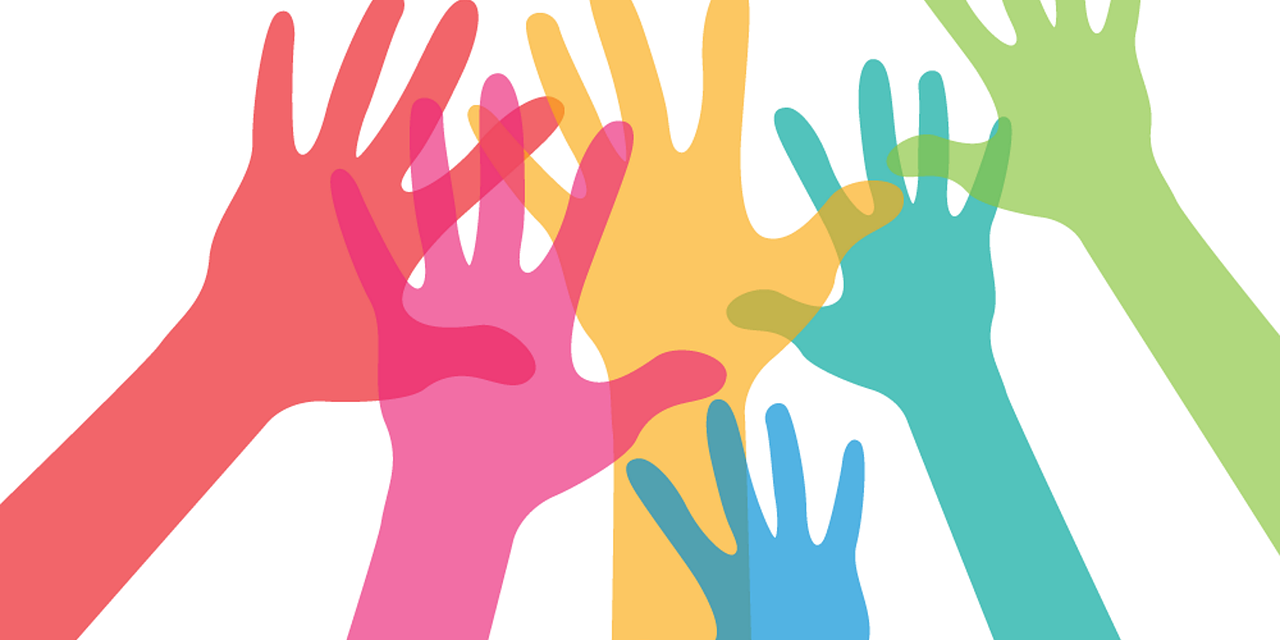 Hands coming together to help