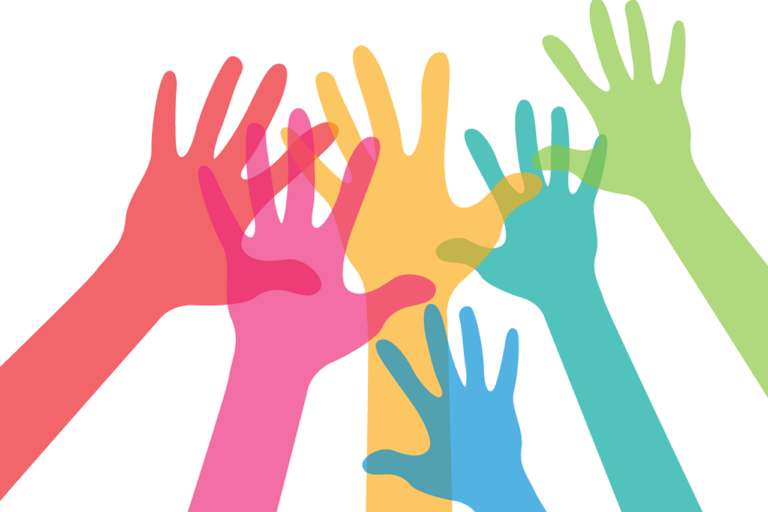 Hands coming together to help